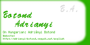 botond adrianyi business card